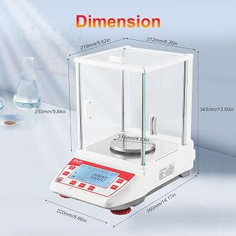 Analytical Balance 1mg GN ct DWT mg Unit Precision Lab Scale 0.001g Digital Analytical Scale RS232 Interface Laboratory Electronic Balance LCD Display with Glass Windshield …