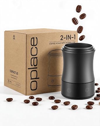 Digital Coffee Scale with Timer, 2-in-1 Espresso Scale & Coffee Dosing Cup, Magnetic Design Fits 54mm & 58mm Portafilter, Rechargeable, Max 500g/0.1g Precision, Auto-Off Setting, Matte Black