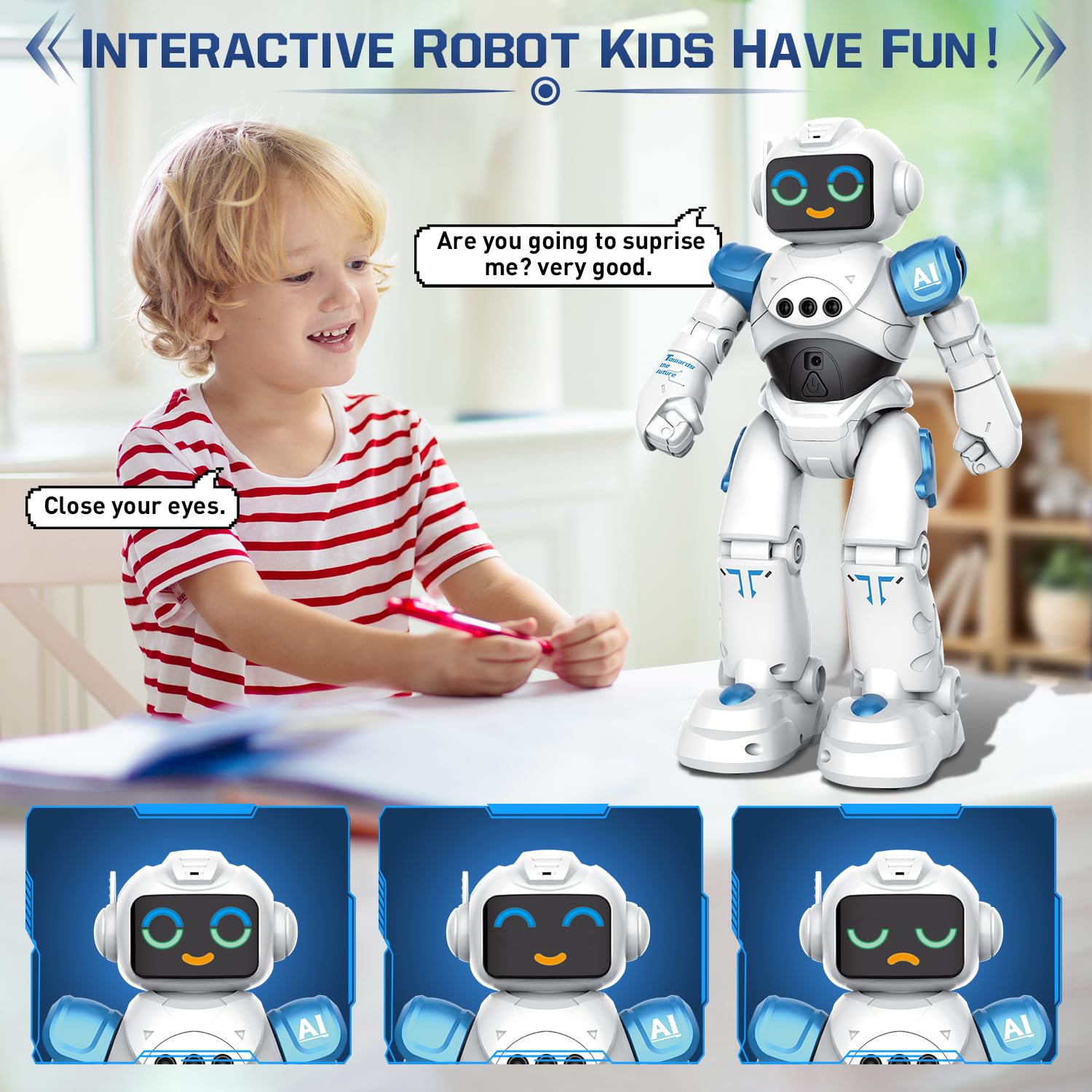 VATOS Robot giocattolo per bambini da 3 a 12 anni - Robot telecomandato programmabile con controllo dei gesti che balla e cammina, robot intelligente per bambini regalo di compleanno