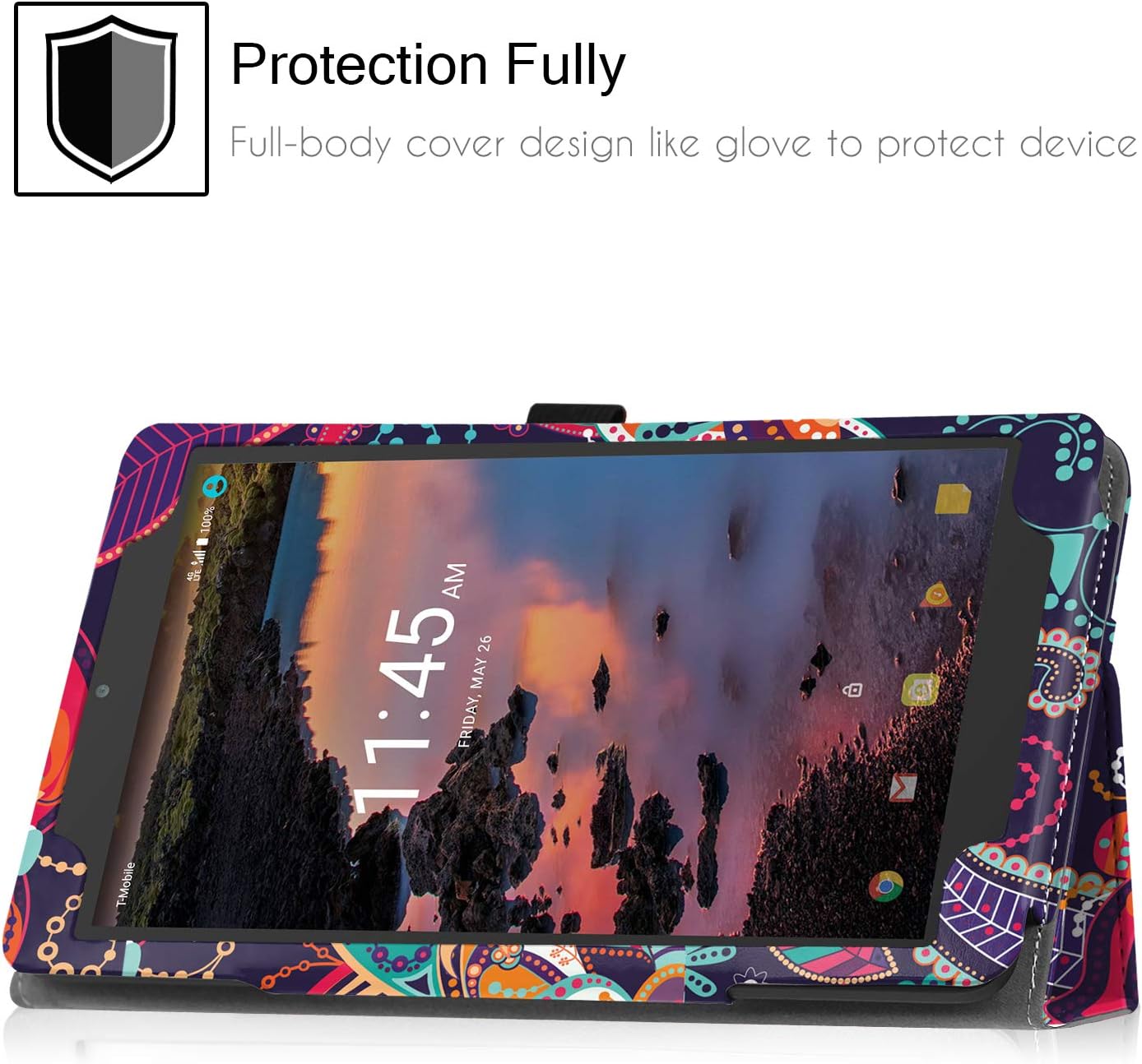 Famavala Case Cover Compatible with 8" T-Mobile Alcatel Joy Tab 2019 / 3T 2018 / A30 2017 Tablet（TreeBird）