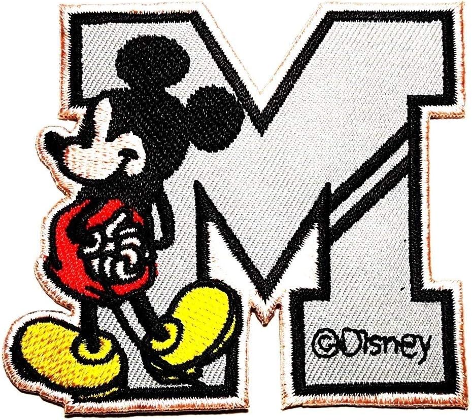 Mickey Mouse Letter M patch Iron on Logo Vest Jacket cap Hoodie Backpack Patch Iron On/sew on patch