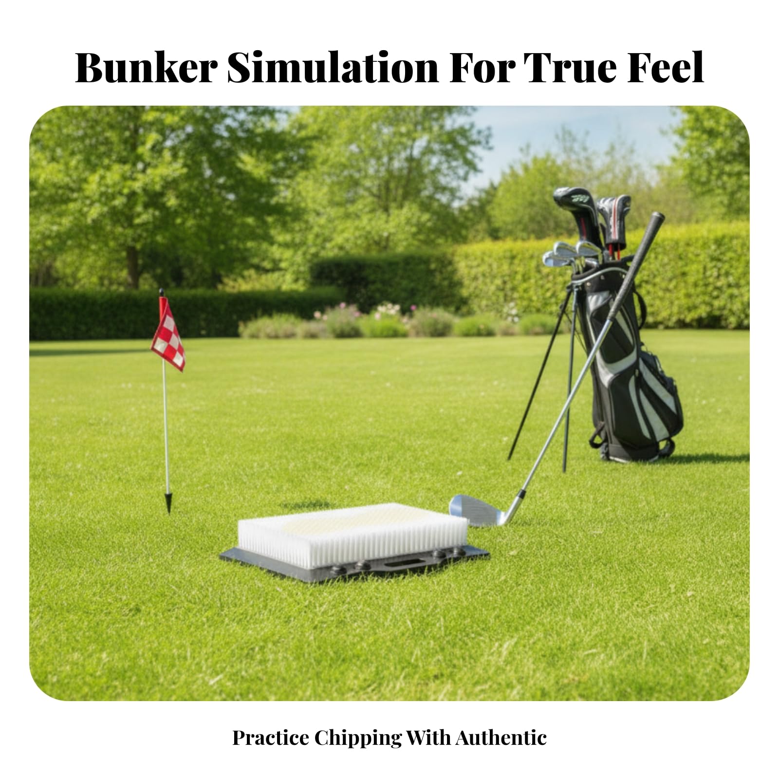 Entrenador de Swing de Golf Alfombra de Entrenamiento de Bunker Base Rectangular Cepillos Sintéticos Portabilidad Adecuada para Práctica en Casa y Exteriores