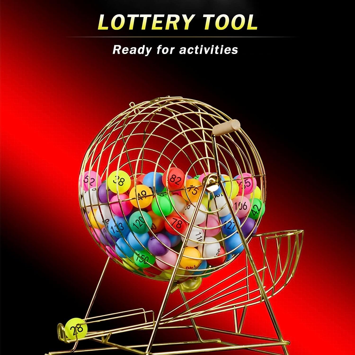 Máquina Manual de sorteo de lotería con Capacidad de 100 Bolas for Grupos Grandes, Fiestas, Noches de Casino y Lugares de Entretenimiento(Noir)