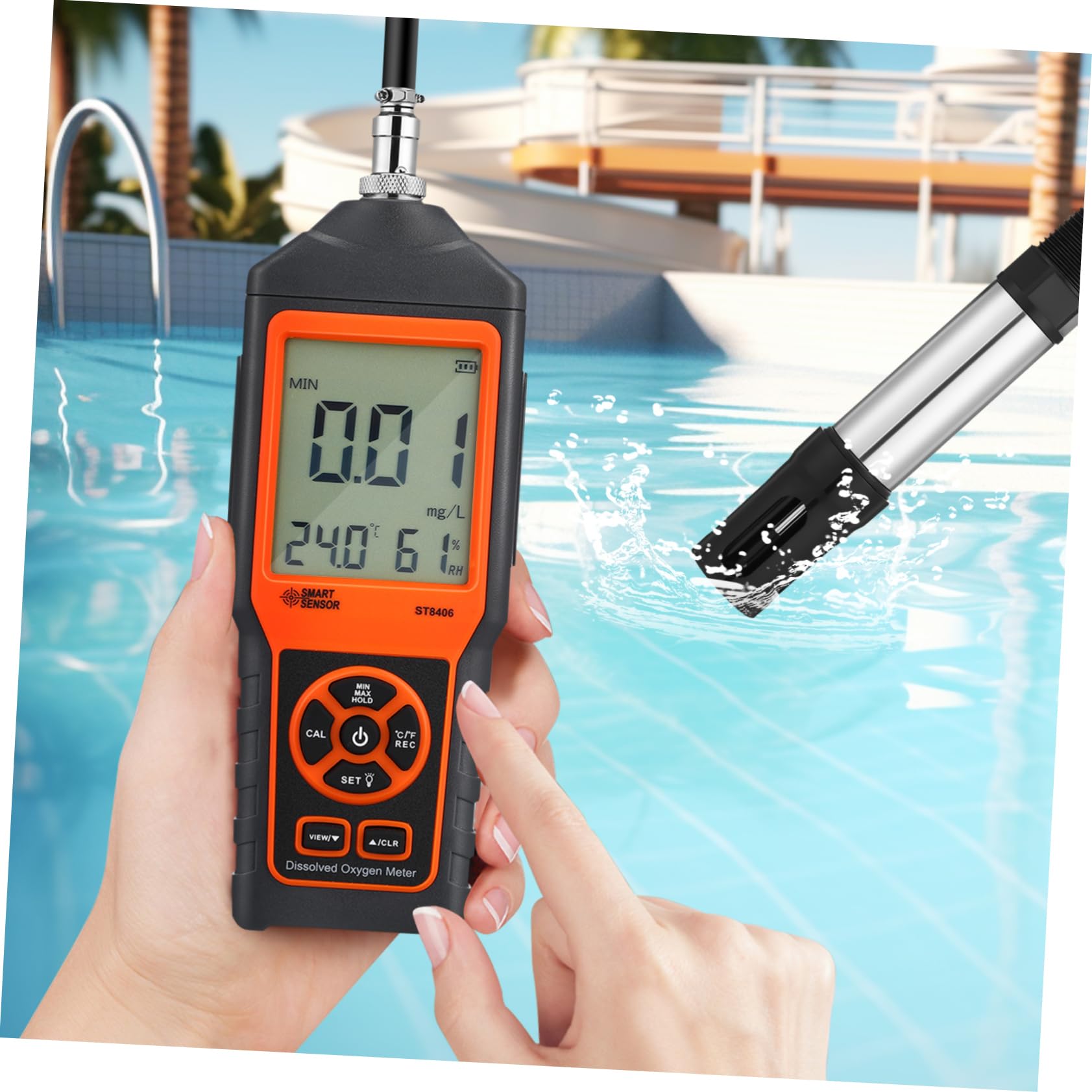 HEMOTON 1 Juego Medidor Digital de Disuelto Portátil para Acuicultura Kit de Pruebas de Agua con Pantalla LCD y para y Análisis de de Agua