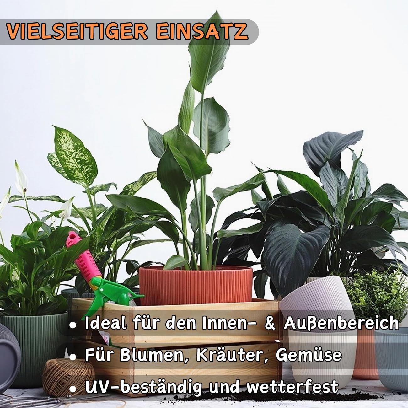 3 x Blumentopf mit Drainagesystem, Moos-Grün, Rillenoptik, Pflanz-Topf, Kübel, modern, widerstandsfähig, rund, wetterfest, Kunststoff, Ø 29 cm, 13 Liter