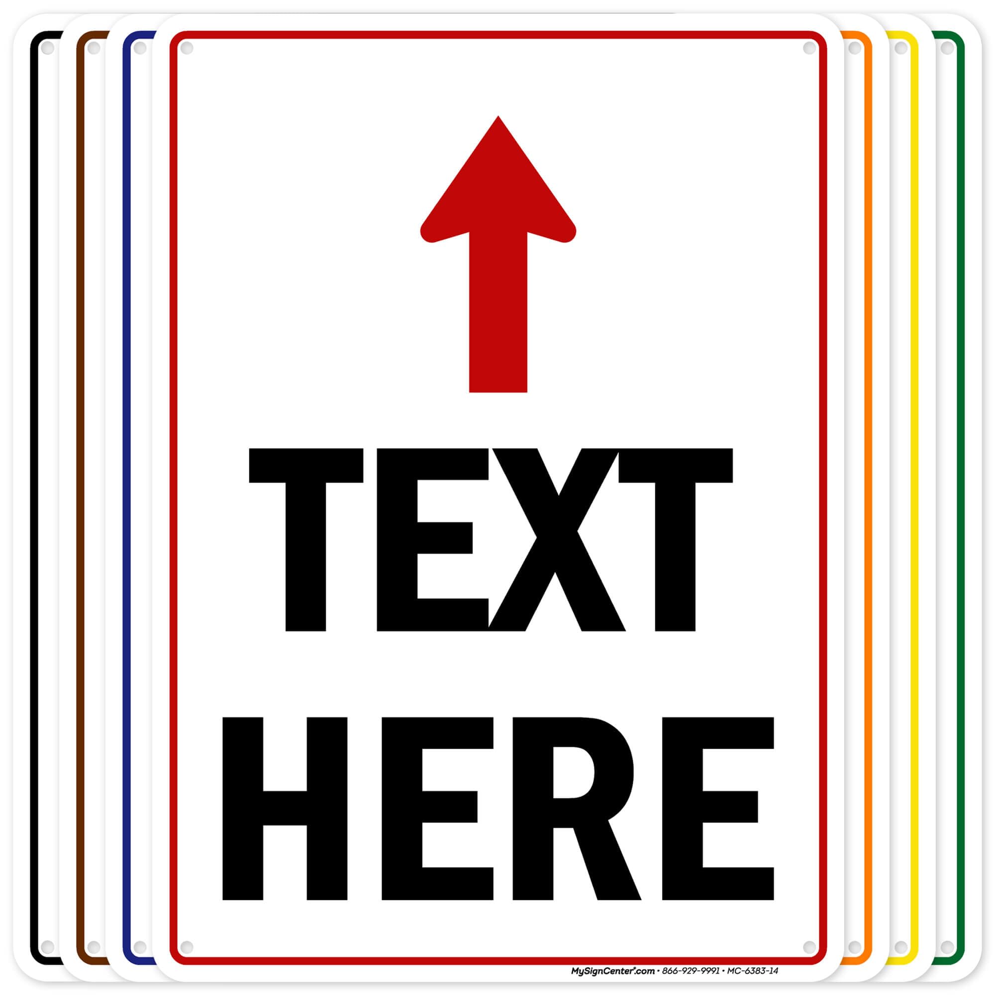 Custom Arrow,Custom Directional Sign, Up Arrow,10x14 Inches, 55 mil thick HDPE (high density polyethylene), Made in USA by My Sign Center