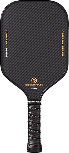Miniatura 2 de V7 Pro Pickleball - Paletas de pickleball T700 de fibra de carbono con núcleo de polipropileno de 0.63 pulgadas, mango de agarre de pulso 3D,