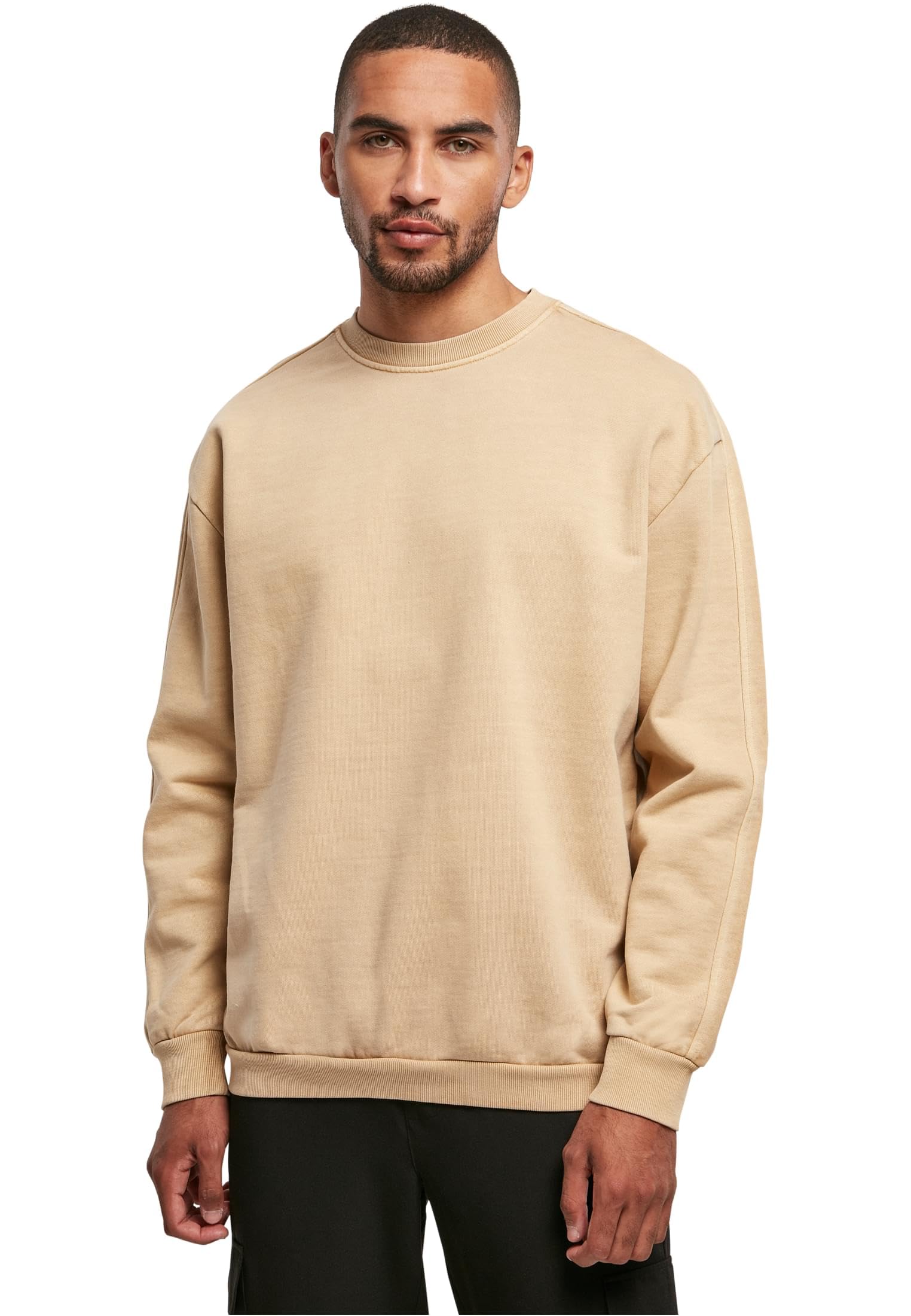 Urban Classics Men's Unionbeige Sweatshirt Heavy Terry Gart Dye Crew Oversized Pullover For Sizes S - 5XL, Union Beige, Xl