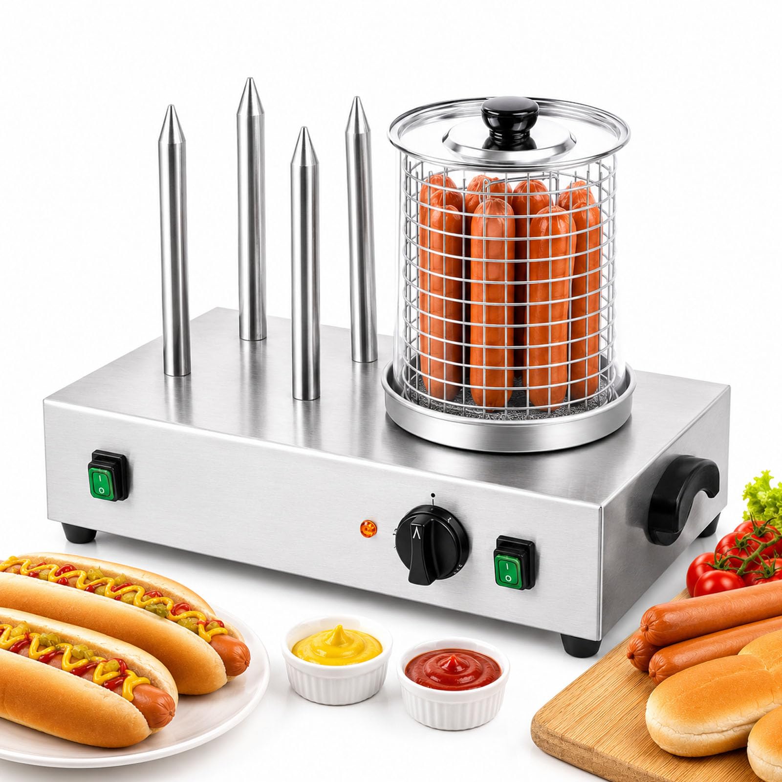 Appareil électrique à hot-dogs et réchauffe-pain, machine à hot-dogs