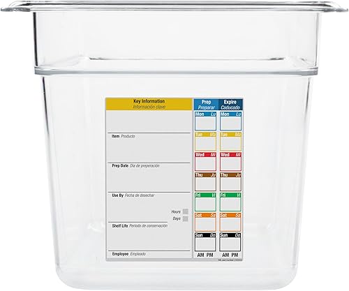 Miniatura 2 de Carlisle FoodService Products StorPlus PermaLabel - Sartén de plástico para alimentos con etiqueta integrada para restaurantes, tamaño 13, capacidad
