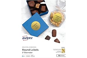 Avery Round Gold Foil Embossed Customizable Labels
