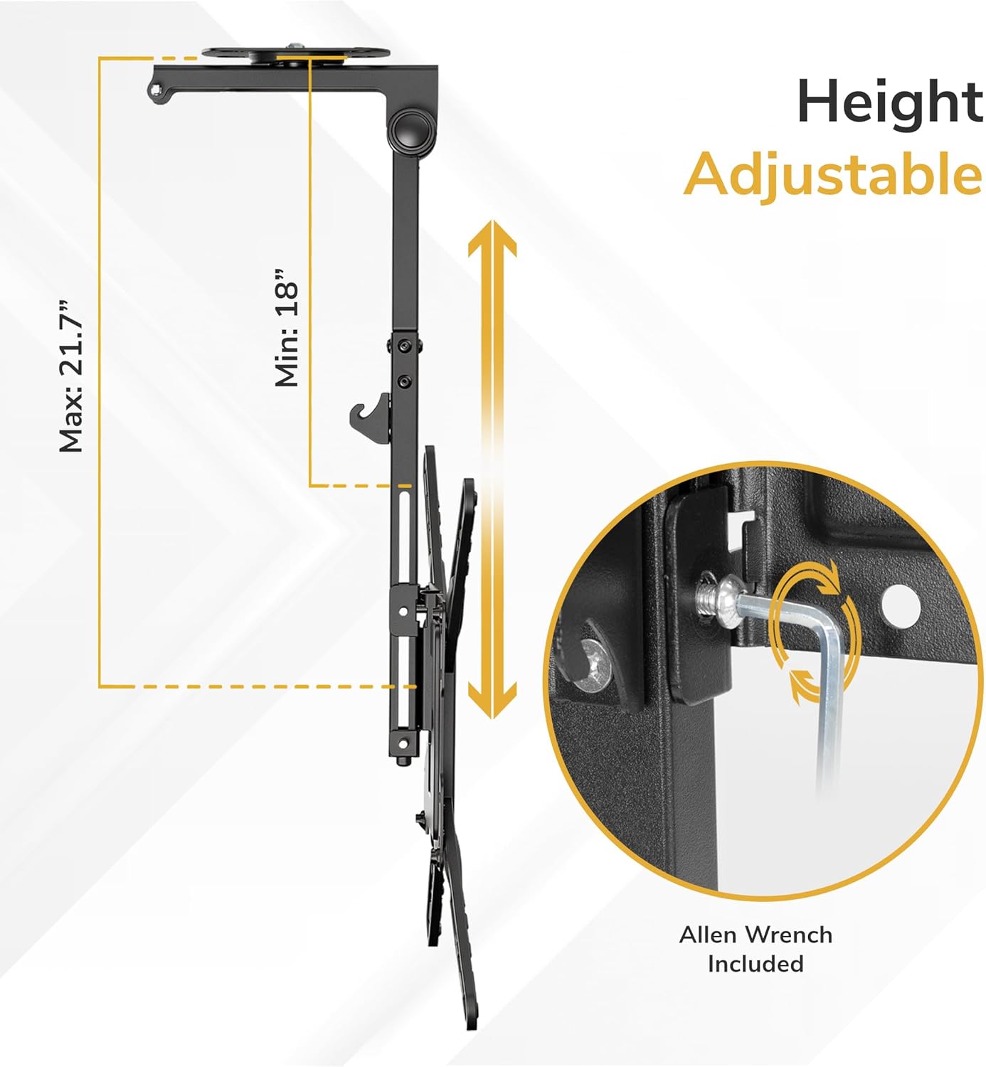 Mount-It! Fold-Up Ceiling TV Mount for 23–55 Inch TVs with Longer Arm, Space-Saving Flip Down Bracket for Flat & Slanted Ceilings, Retractable Tilt & Swivel Mount, VESA up to 400x400, 44 lbs Capacity