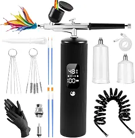 Kit de aerografia com compressor, aerógrafo portátil de alta pressão 48PSI
