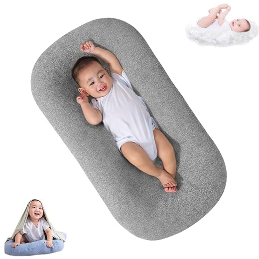 Saanerueen Baby Lounge Pillow Nest Sleeping for Baby in Bed, Baby Lounger for Newborn 0-24 Months, Infant Lounger for Boys & Girls (Pink 6-18month)