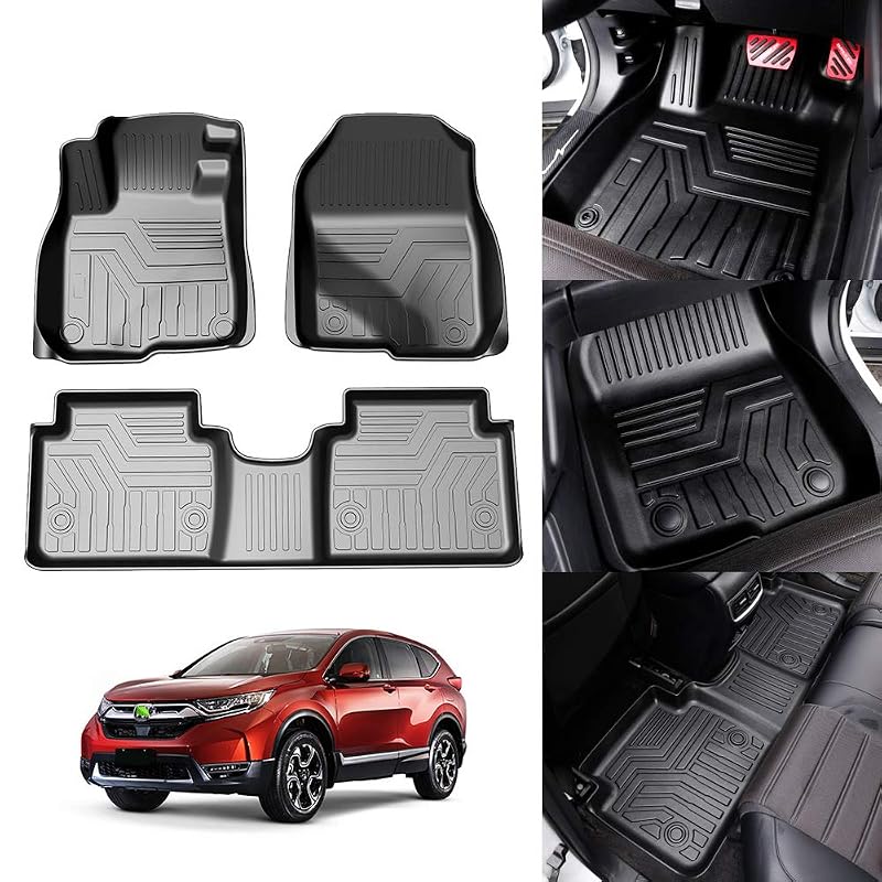 Tapetes automotivos em TPE para Honda CR-V 2017–2022, incluindo Hybrid, dianteiros e traseiros KUST, 3 peças