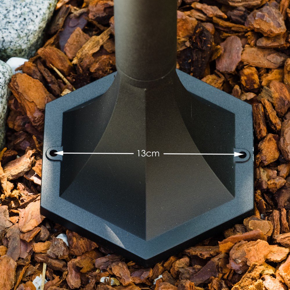 hofstein Lampadaire extérieur HongKong avec détecteur de mouvement, en aluminium noir, de 112 cm de haut, pour une ampoule E27, ampoule(s) non incluse(s)