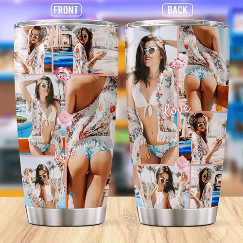 Miniatura 3 de CUBICER Vasos de café personalizados con tapa, fotos personalizadas, taza de acero inoxidable, citas con nombre personalizado, tazas aisladas