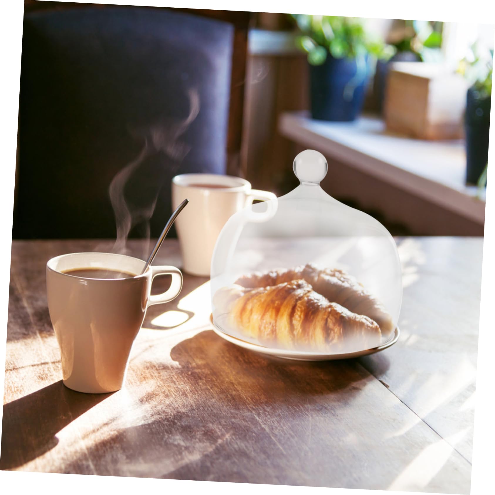 UKCOCO Plato de Cubierta de Vidrio Transparente para Conserver Alimentos Cocina Tapa Prueba de Alimentos Tapa para Comidas para Verduras