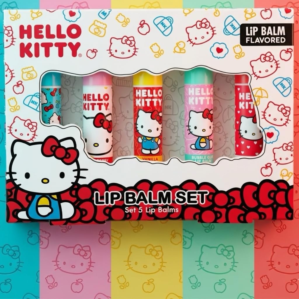 Hello Kitty Lot de 5 baumes à lèvres