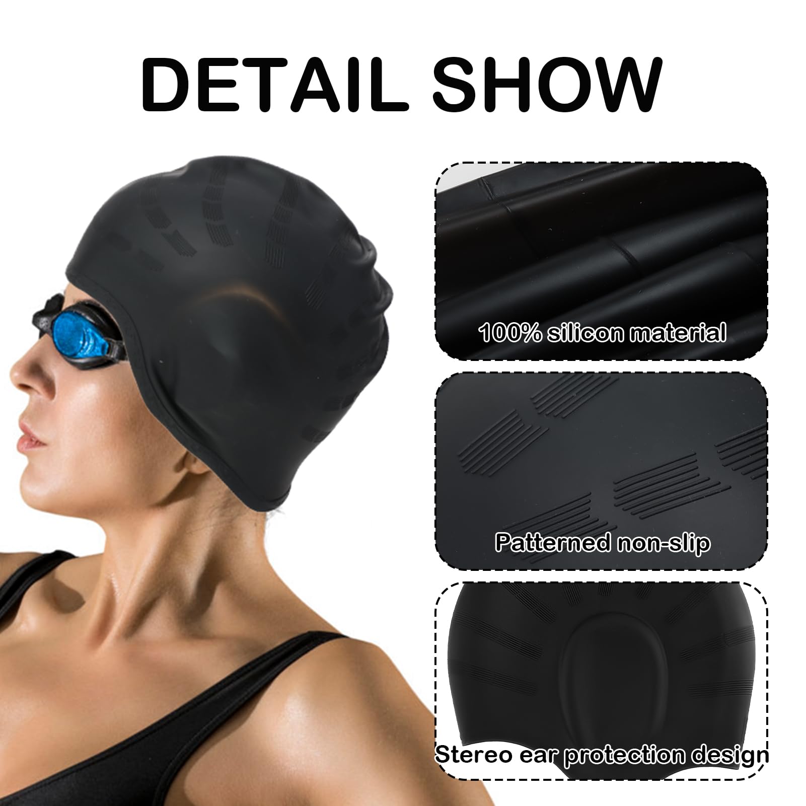 Cuffie Da Piscina Donna Cuffia Da Nuoto In Silicone Uomo Ragno - Unisex, Impermeabile, Ipoallergenica, Per Bambini E Capelli Lunghi Cuffia Piscina Bambino 3 Anni