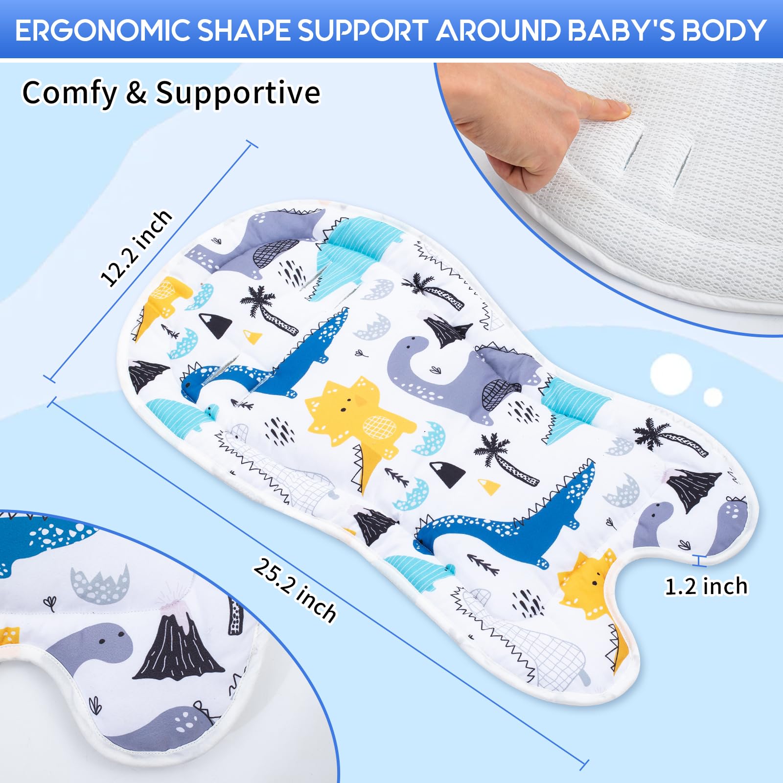 Toddler Swing Cushion for Little Tikes, Outdoor Baby Swing Pad with Strap Covers Set, Infant Swing Cushion Insert with 3D Breathable Mesh (NOT Included Swing) - Image 5