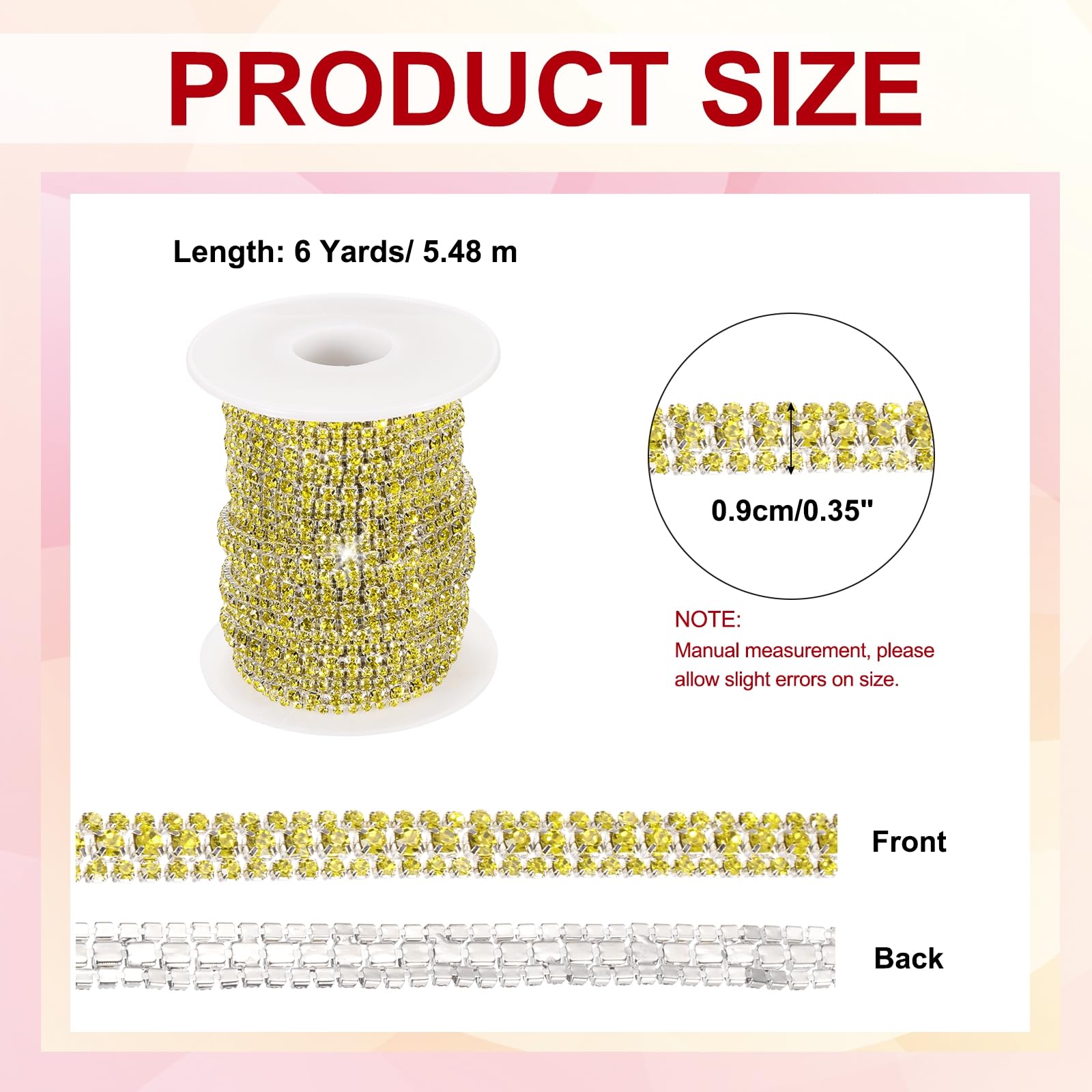PATIKIL 6 Yards Rhinestone Chain Roll - Image 2