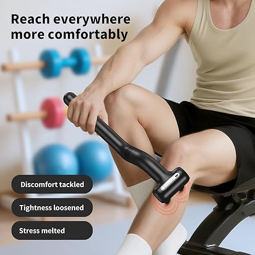 Miniatura 5 de Pistola de masaje de doble cabeza con mango de extensión, masajeador muscular de percusión de mano desmontable 3 en 1 para aliviar el dolor de