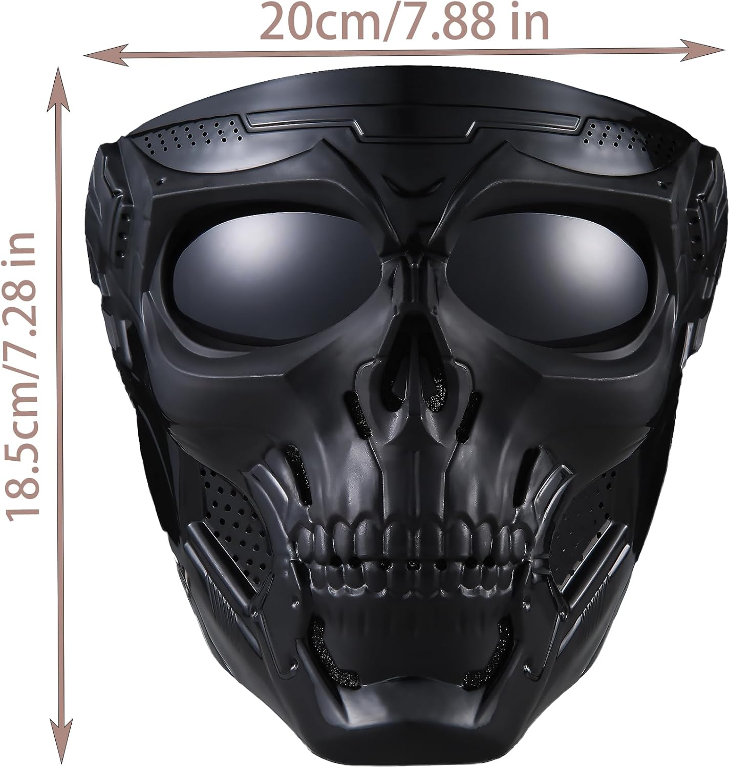 Airsoft Mask Paintball Mask Full Face Tactical Mask Suitable for ATV Motorcycle Cycling Skiing Halloween CS Game Cosplay Skull Mask