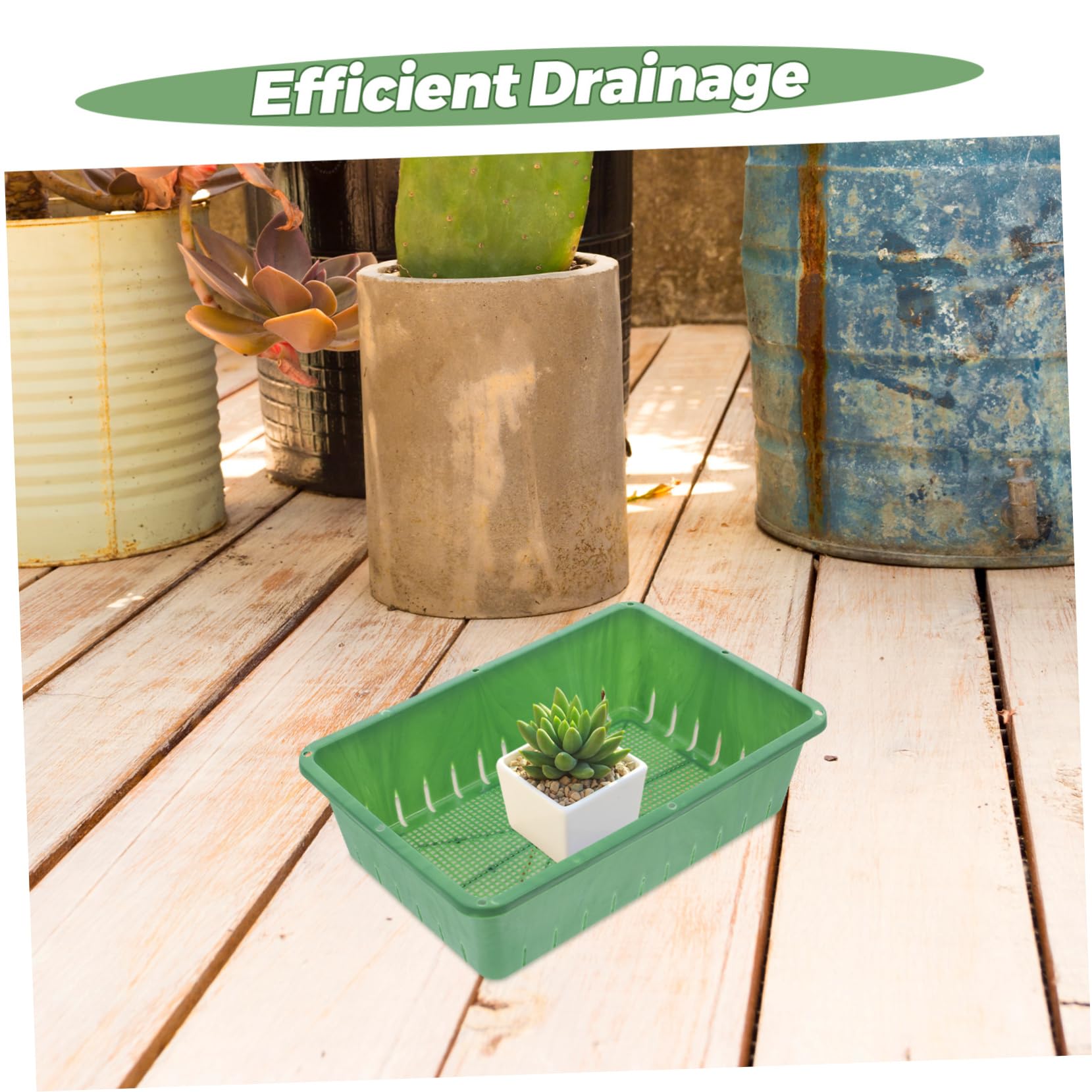Bandejas para Semillero De Plástico con Diseño Transpirable Y Drenaje Apilables Y Rectangulares para Jardinería Interiores Y Pequeños 2 Piezas X 4