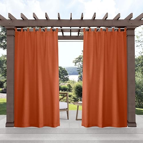 Exclusive Home Cabana - Par de paneles de cortinas con pestañas de gancho y bucle, para interiorexterior, con filtro de luz, sólido, 54 x 96