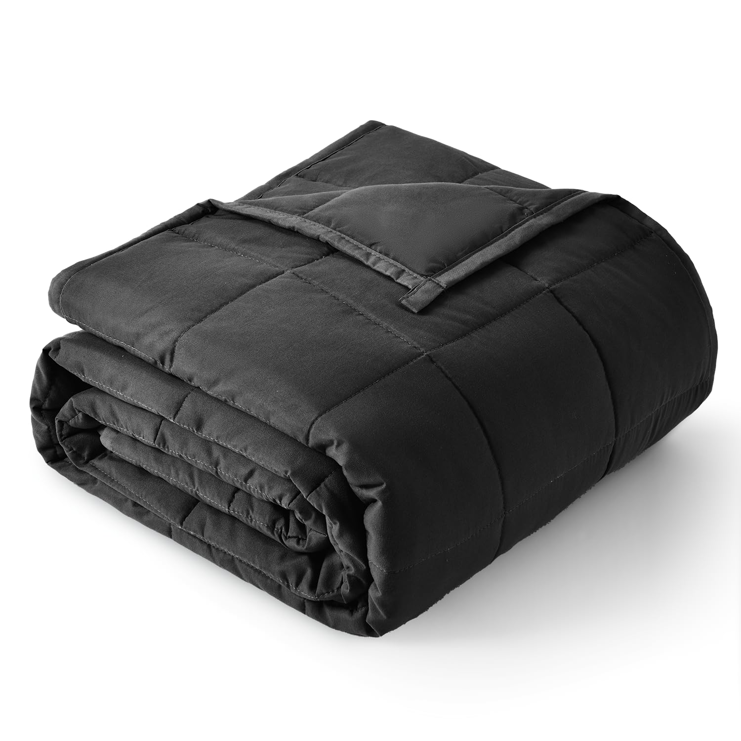 Topblan Weighted Blanket for Adults 12lbs, Soft Cooling Breathable Weighted Throw for Sleeping, Machine Washable Heavy Blanket with Glass Beads for Summer, Sofa Bed, 48"x72" Twin Size, Black