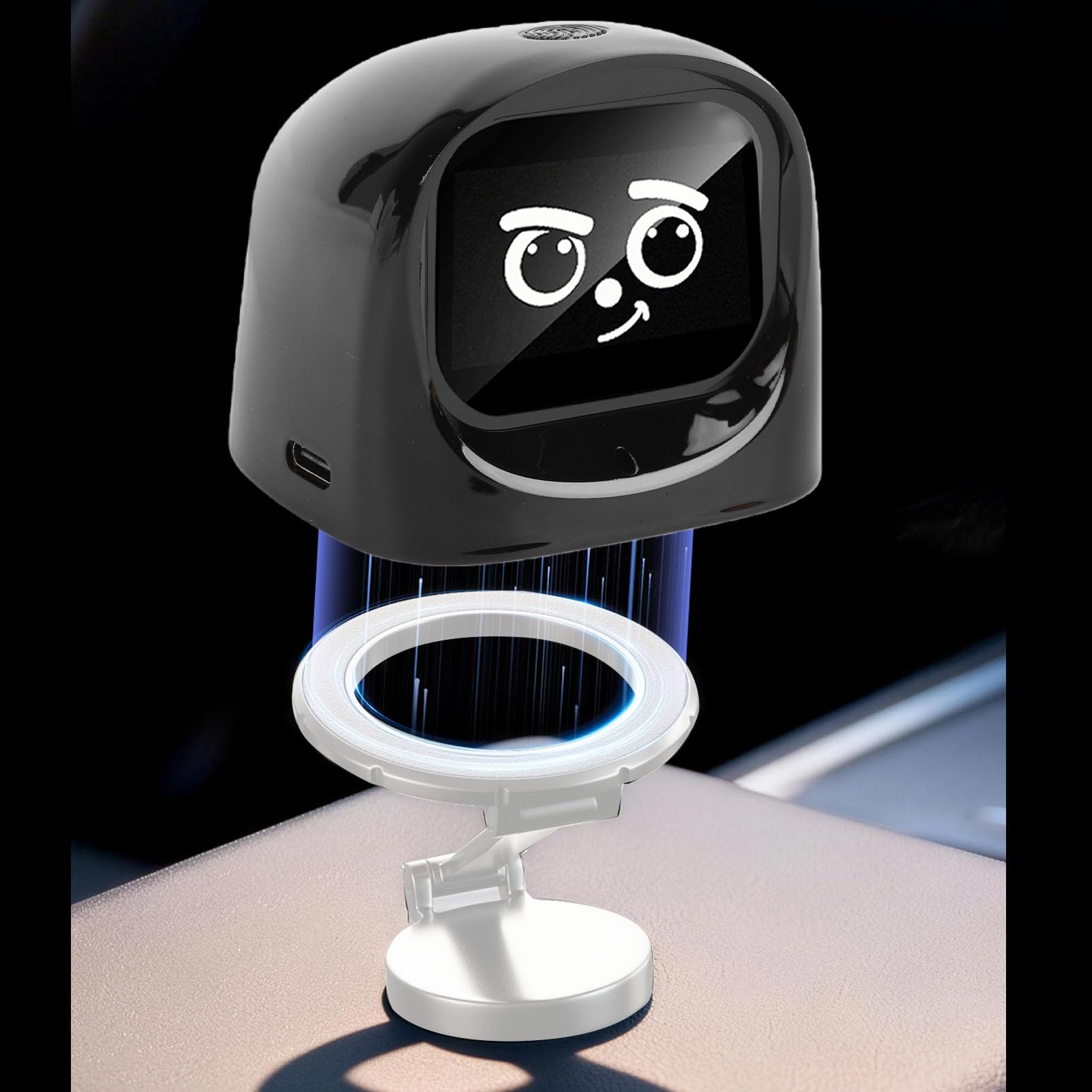 ZJchao Robot per Auto AI Dashboard Companion Animale Domestico Elettronico Intelligente Interattivo con Chat AI Monitoraggio Dell'auto in Tempo Reale per i Genitori dei Bambini Ch (BLACK)
