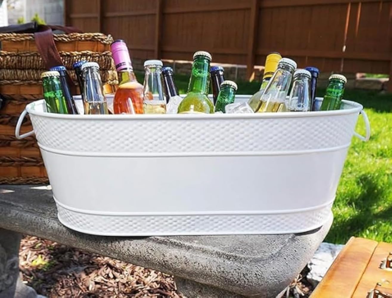 AOBOPOクーラー シャンパン・ビールパーティー専用亜鉛メッキアイスバケツ 大容量で保冷効果優秀 パーティー雰囲気演出必携 耐腐食