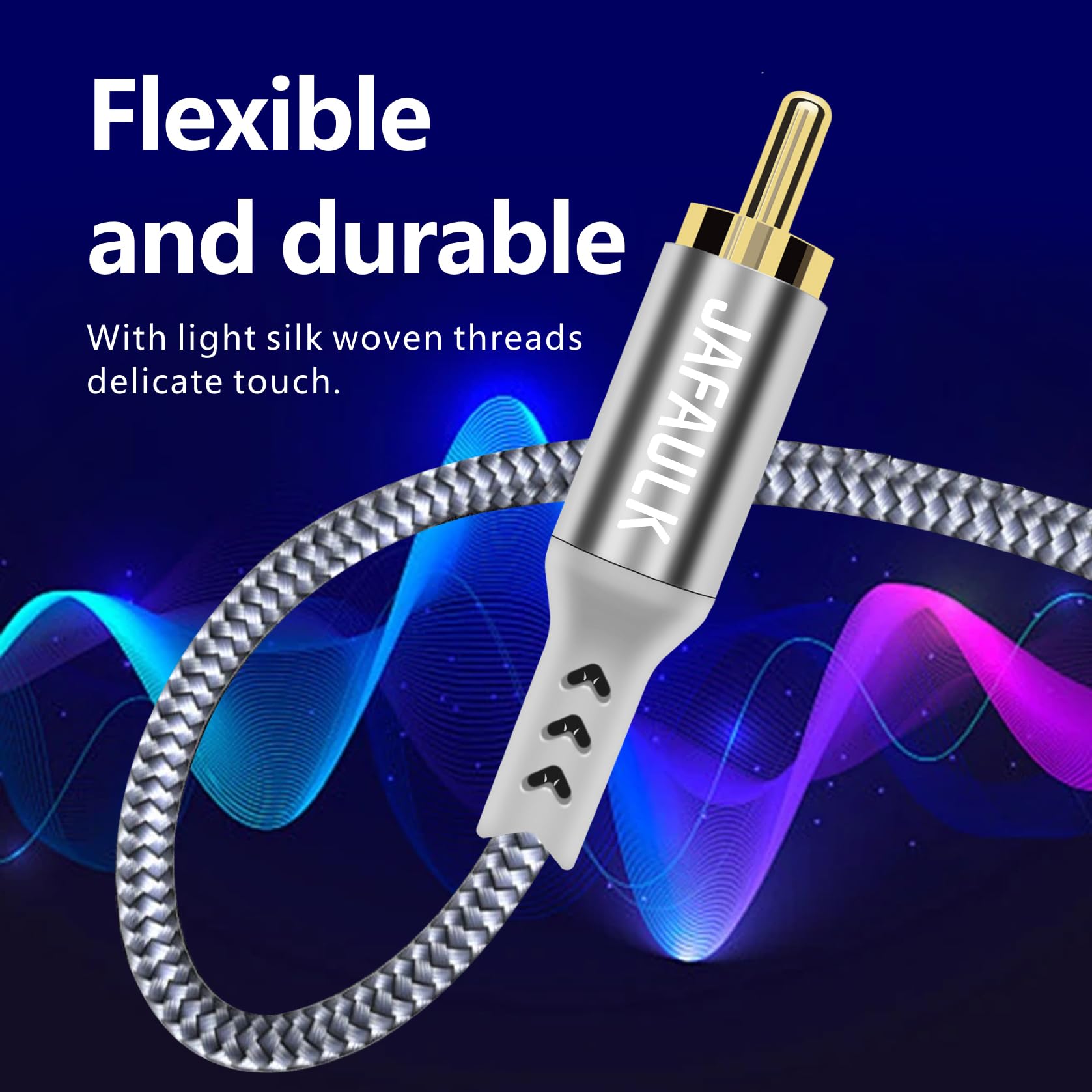 Cavo da 3,5 mm a RCA, 2 cavi RCA a AUX con splitter a Y in nylon intrecciato, cavo audio da 3,5 mm per smartphone, MP3, tablet, Home Theater, altoparlanti, HDTV (1,9 m)