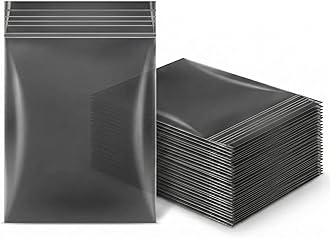 Small 50x50mm BLACK Polythene Plastic Baggies - Durable Grip Zip Lock Seal - Resealable Grip Seal Bags (200pcs)