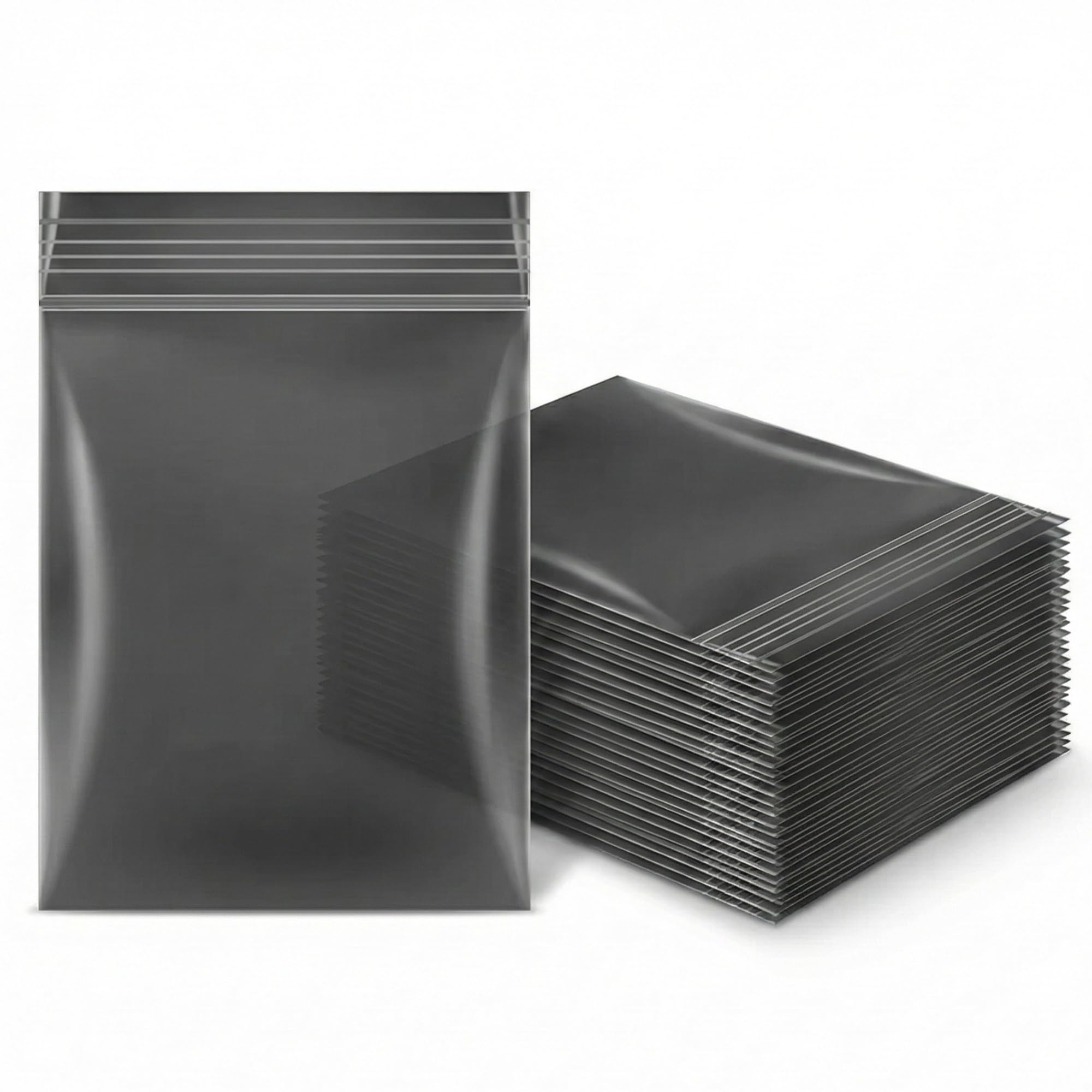 Grip Seal Zip Lock Resealable Plastic Bags (40x40 mm (300 Pcs), Black)