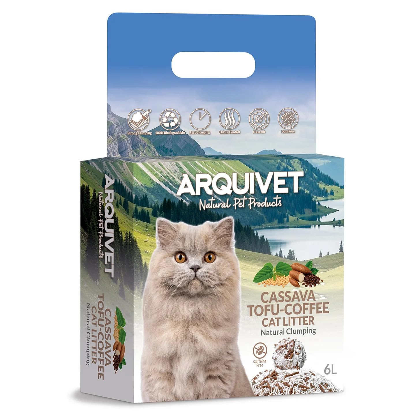 Cassava Cat Litter Tray + Tofu + Coffee - 6L Arquivet