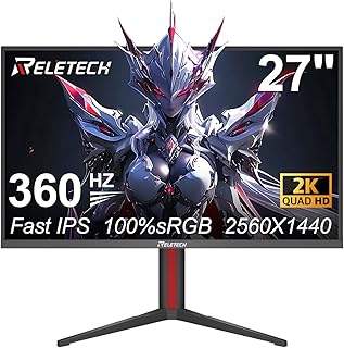 27inch 360Hz Gaming Monitor 2K QHD (2560x1440) IPS Panel, 1ms Support FreeSync, 120% SRGB Eye Care, Blue Light Filter 2*DP& 2*HDMI, VESA Mount (GT27 Hunter)