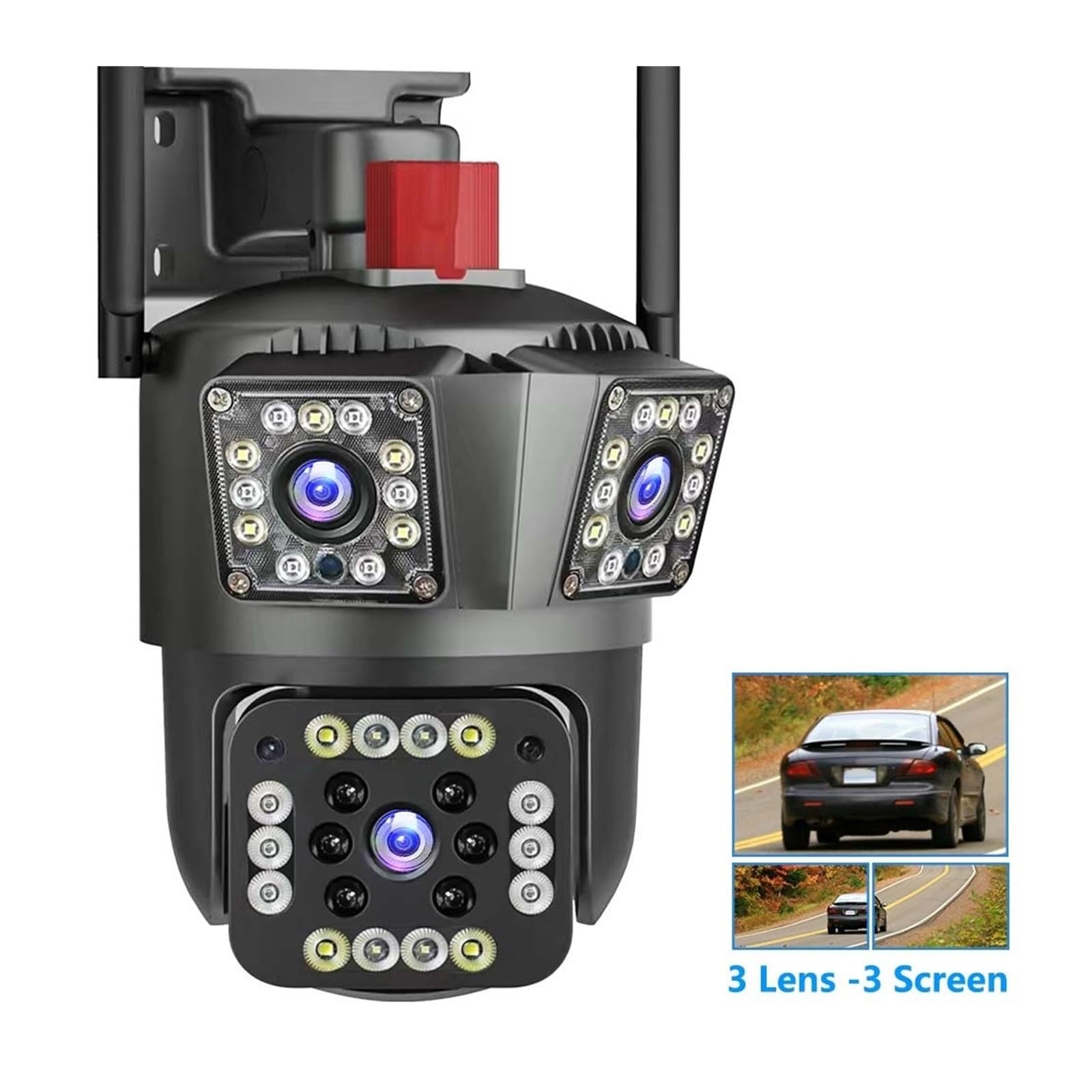Cámara de Seguridad para Exteriores Cámara de Seguridad 12MP 6K Zoom 8X cámara vigilancia Tres Lentes Seguimiento automático IP 8MP CCTV inalámbrica for hogar Inteligente(8MP Add 128G)