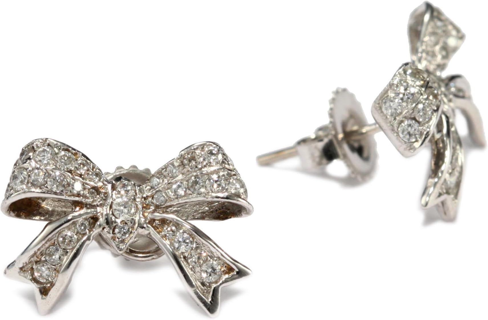 Colette Steckel "Atame" 18k Gold White Mini Bow Stud Earrings