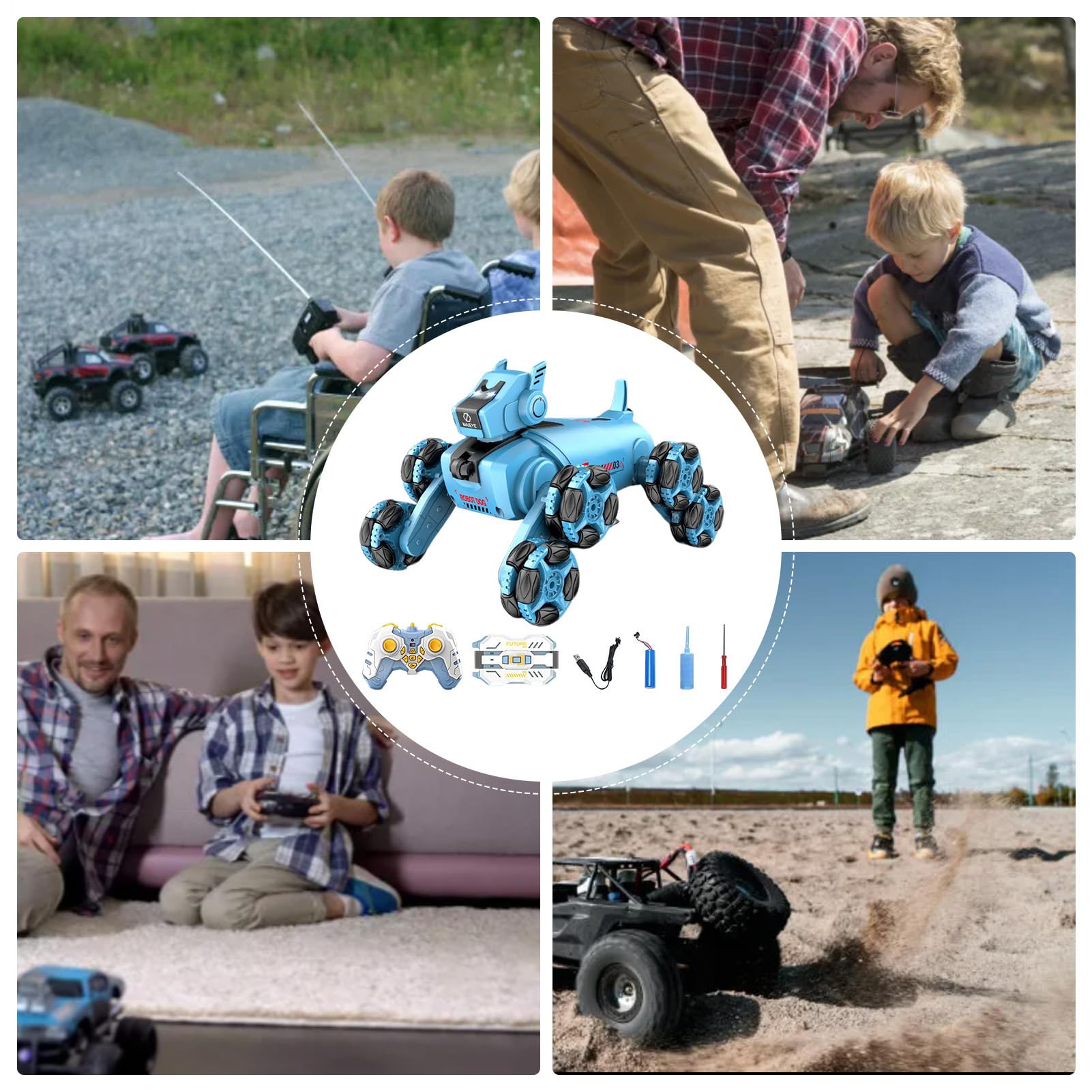 Cane robotico, cani robotici per bambini Smart 8WD acrobatico cani robot