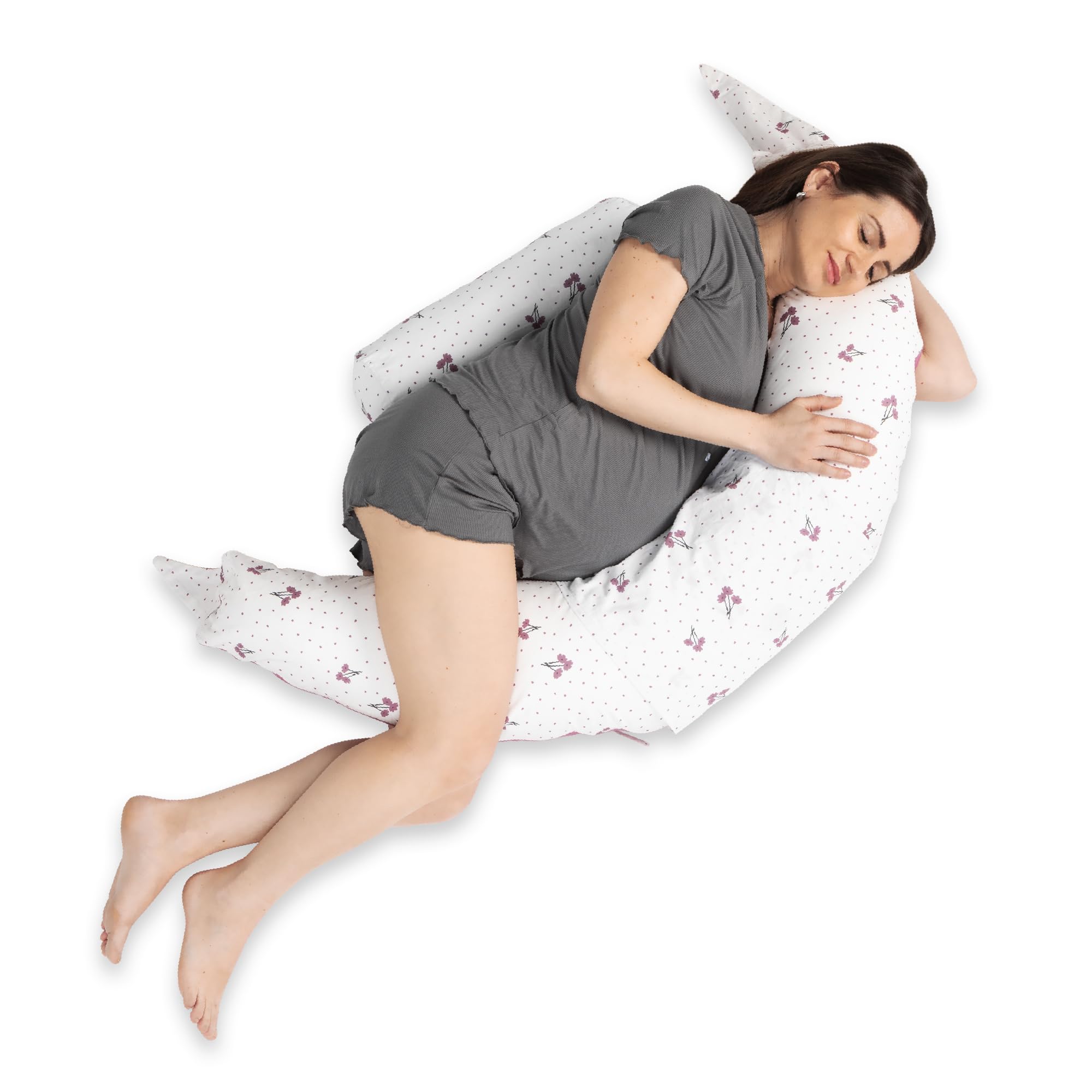 Koala Babycare Cuscino Gravidanza 2 in 1 XXL Sfoderabile Ipoallergenico Ergonomico 100% Cotone