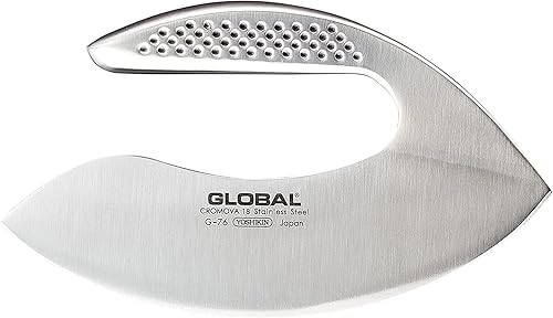 Global 7 inch Herb Chopper - Lightweight Japanese Stainless Steel, Razor-Sharp Edge, Made in Japan, G-76
