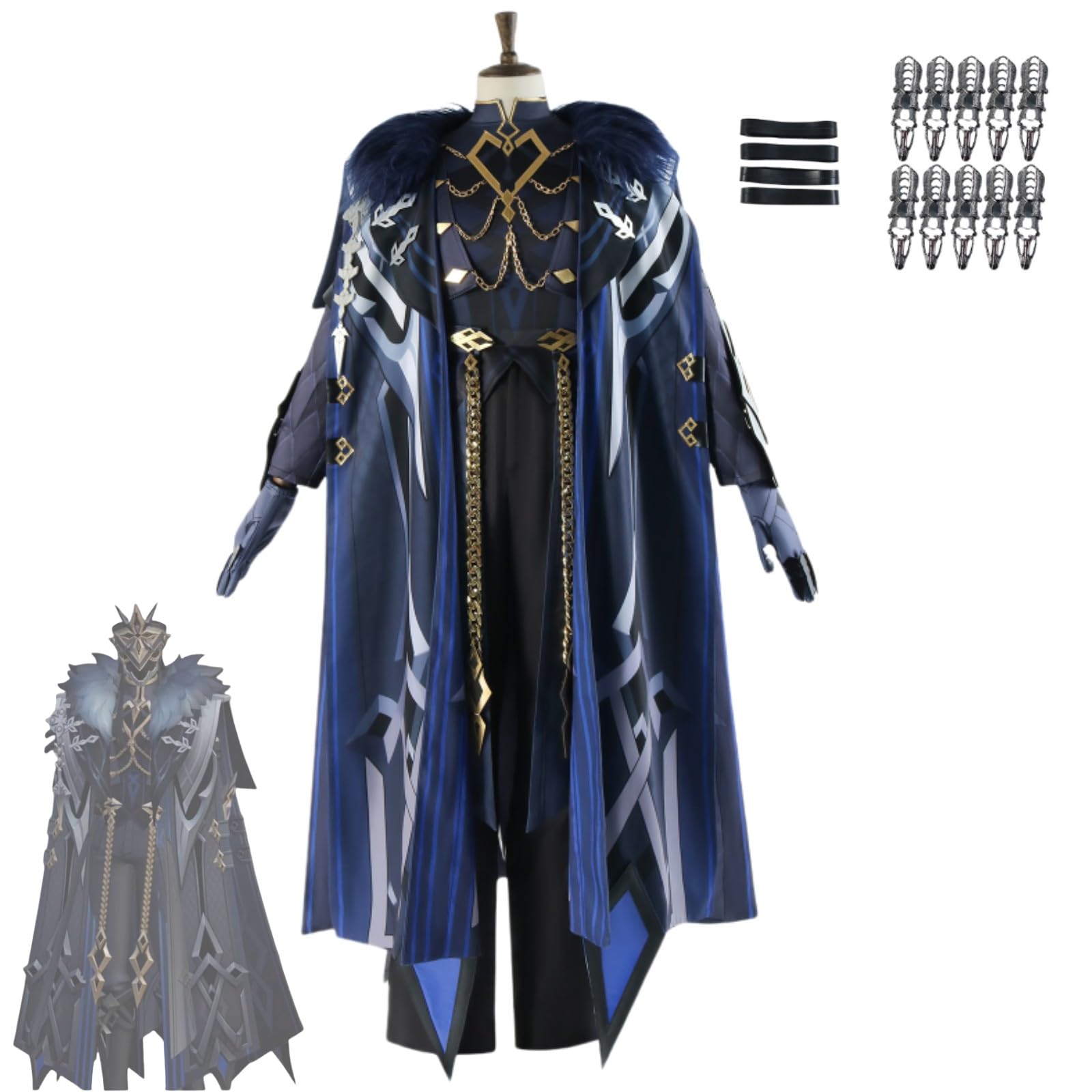 Amazon.co.jp: ウィッグ追加可 原神 隊長 カピターノ コスプレ衣装