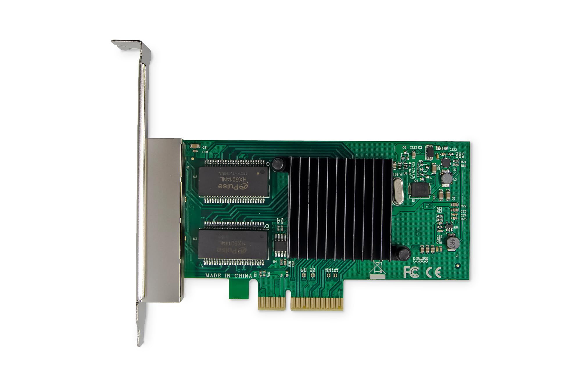 DIGITUS Karta sieciowa Gigabit Ethernet Server - 4 porty RJ45 - NIC - Intel I350 - bezhalogenowa - 10/100/1000 Mbps