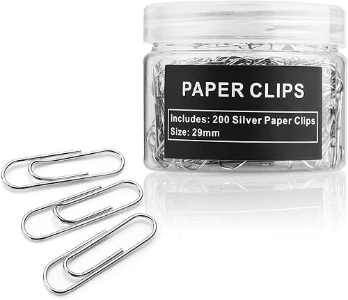 Miniatura 2 de Clips para papel, paquete de 200, clips de papel, adecuado para oficina, escuela y uso diario, también se utiliza para bricolaje diario, clip