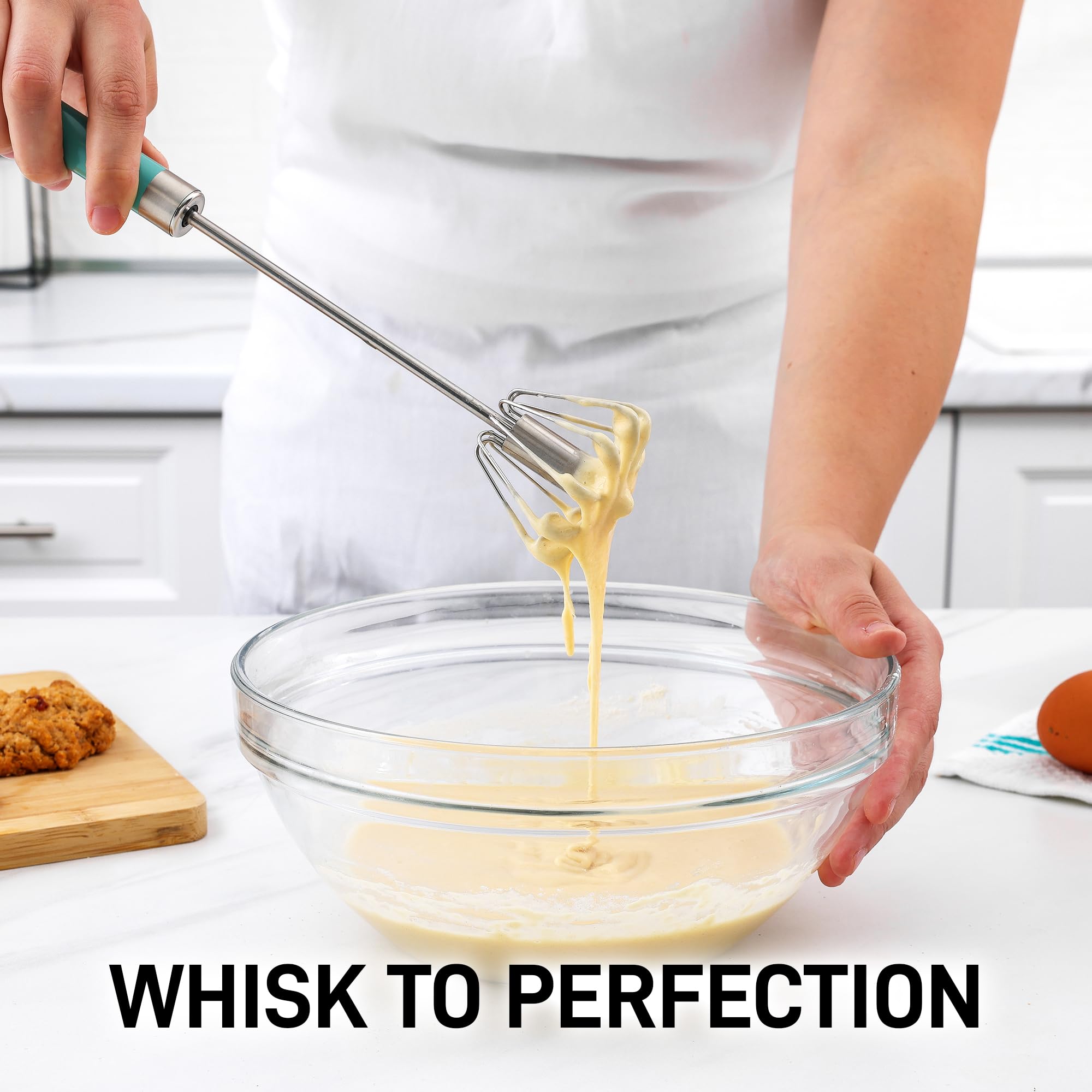 Amazon.com: Zulay Egg Beater Whisk - Push Whisk for Cooking - Egg