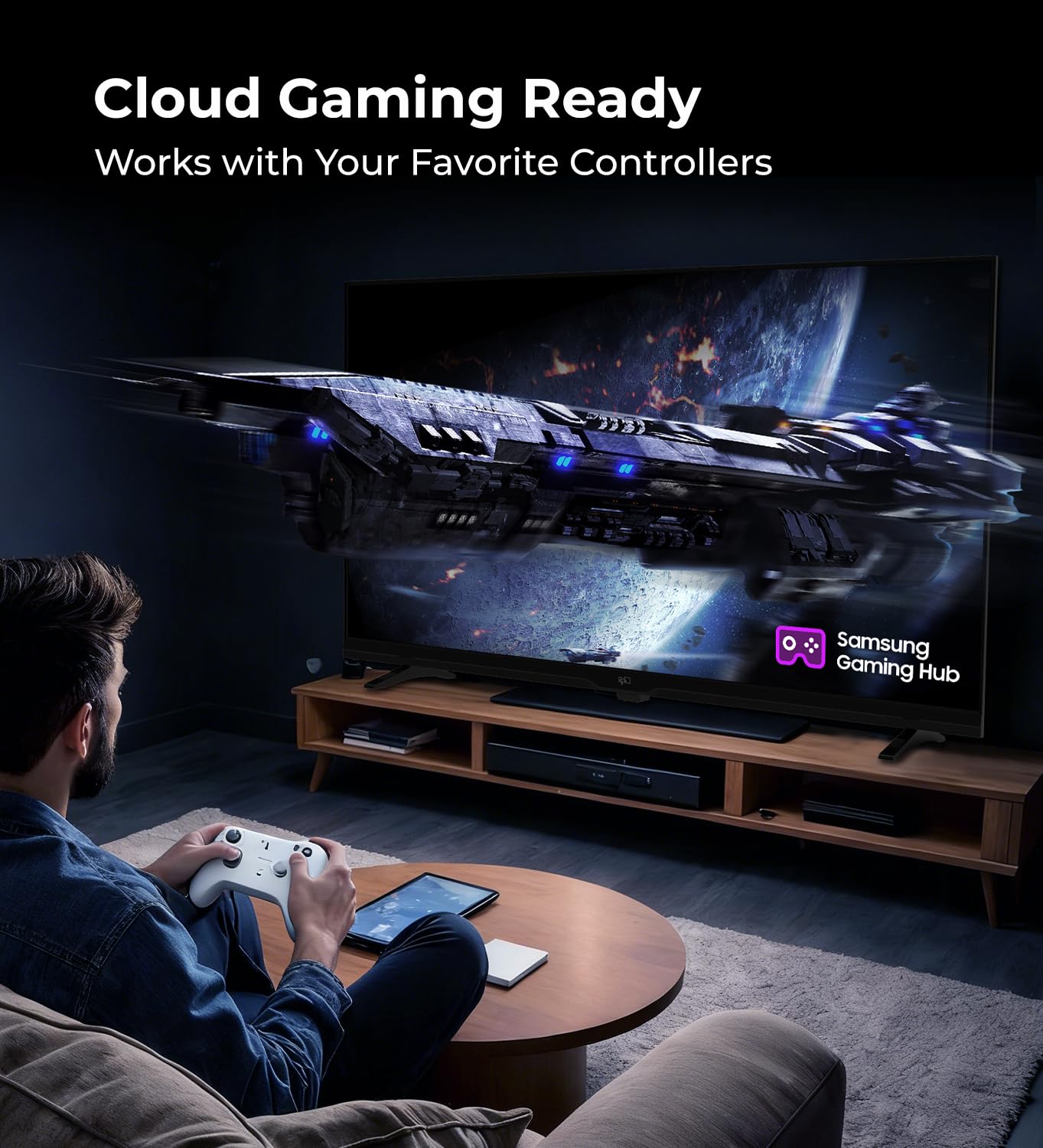 FPD 43 Inch Smart TV 1080P Full HD Powered by Tizen OS Compatible with Dolby Audio, HDR 10, HDMI, WiFi, Bluetooth, Flat Screen Television (AT43-P1, 2025)