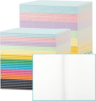 120 Pack Colorful Blank Notebooks for Writing, 8.3x5.5 Inch Journals Bulk | Composition Books, 8.3x5.5 Inch, 60 Pages/30 Sheets Sketchbooks for Office School Travel Supplies Blank-120 pack-12 Colors