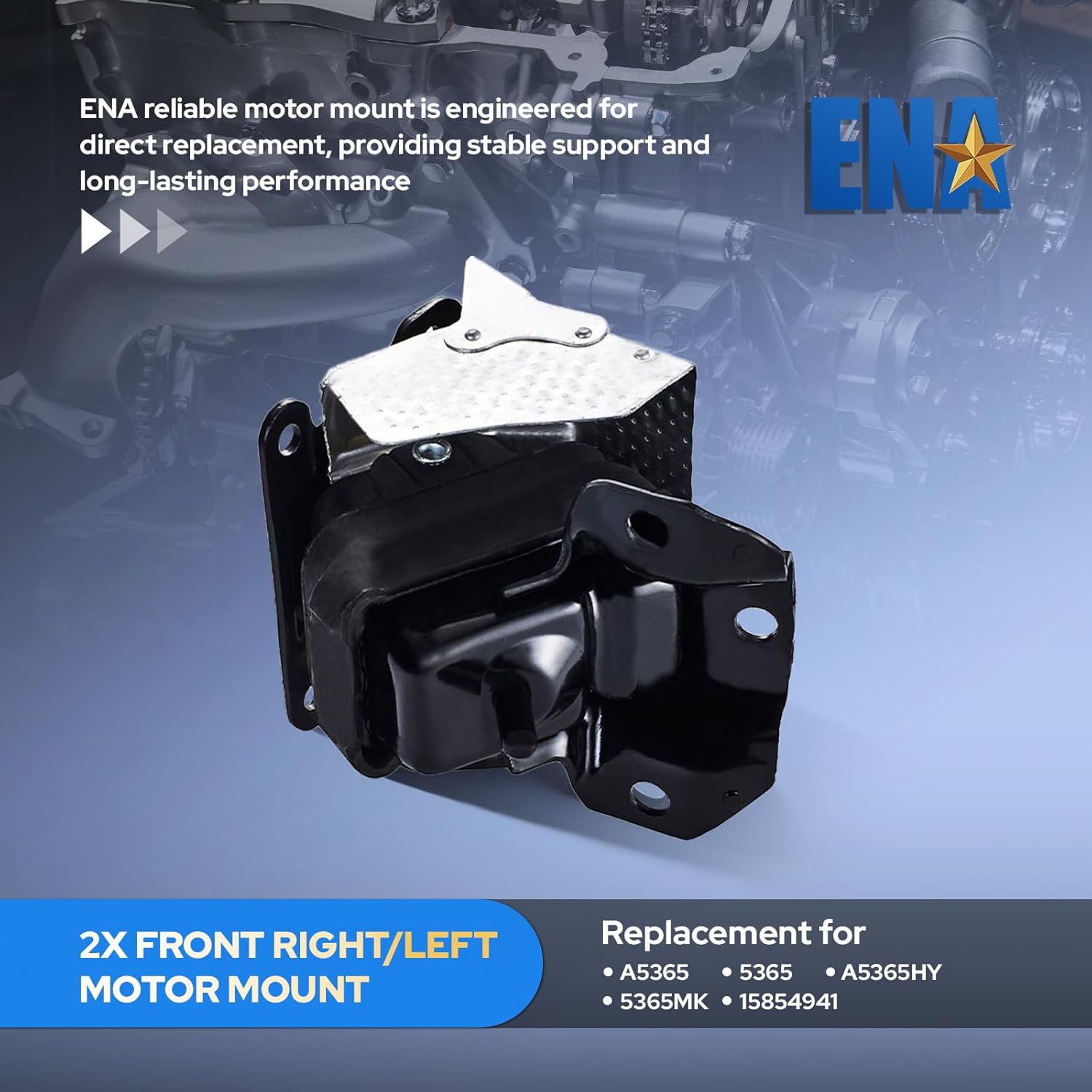 ENA Engine Motor Mount with Heat Shield Pack 2 Compatible with Cadillac Chevrolet GMC Escalade Silverado Suburban Tahoe Sierra Yukon 2008 2009 2010 2011 2012 2013 2014 for A5365HY 15854941
